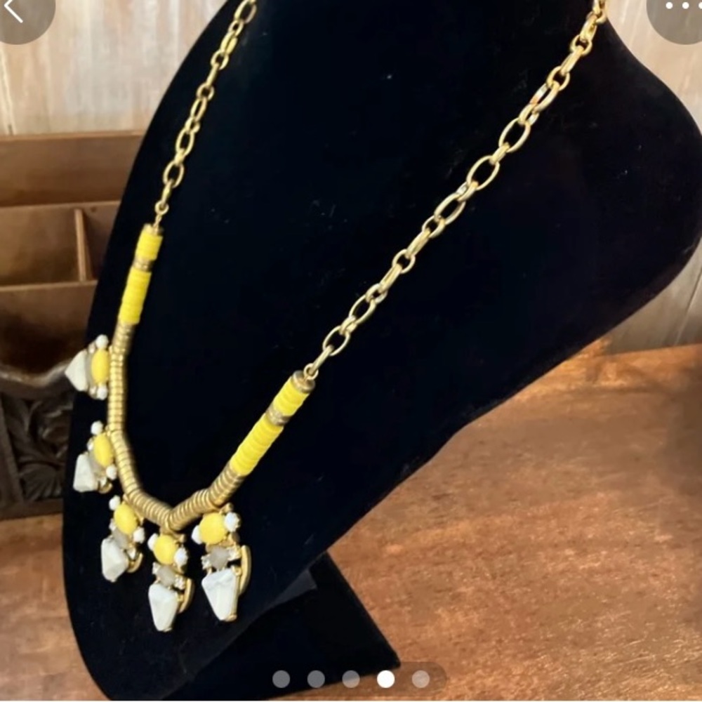 Statement Necklace, Yellow, Black While. - image 4